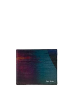 Paul Smith painterly-print bi-fold wallet - Blue