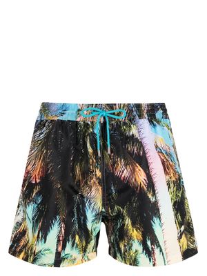 Paul Smith palm tree-print drawstring swim shorts - Multicolour