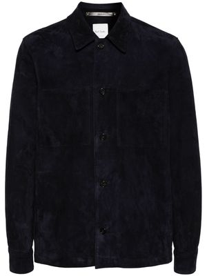 Paul Smith panelled suede shirt - Blue