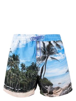 Paul Smith Paradise-print swimming shorts - Blue