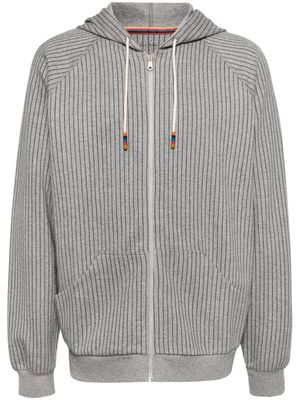 Paul Smith pinstripe-print zip-up hoodie - Grey