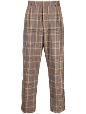 Paul Smith plaid-check pleat-detail trousers - Brown