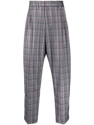 Paul Smith plaid-check pleat-detail trousers - Grey