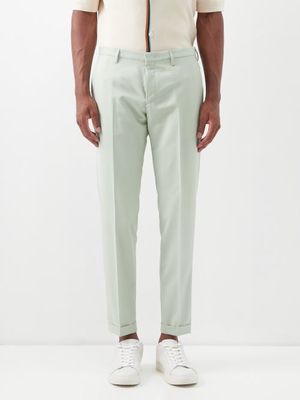Paul Smith - Pleated Wool-blend Suit Trousers - Mens - Green