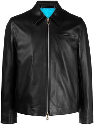 Paul Smith point-collar leather jacket - Black