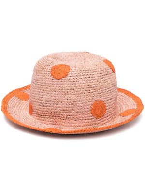 Paul Smith polka-dot interwoven sun hat - Pink
