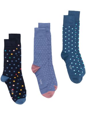 Paul Smith polka-dot print sock pack - Blue