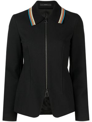 Paul Smith rainbow-collar zip-front blazer - Black