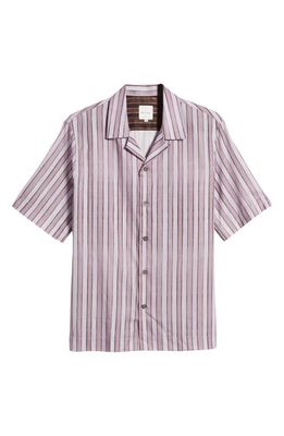 Paul Smith Regular Fit Stripe Camp Shirt in Lilac