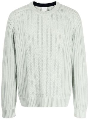 Paul Smith ribbed-trim cable-knit jumper - Grey