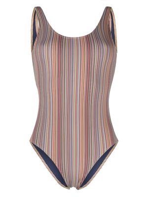 Paul Smith round-neck striped swimsuit - Green