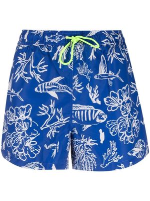 Paul Smith sea-life print swimming shorts - Blue