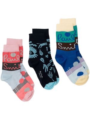 Paul Smith set-of-three printed socks - Black