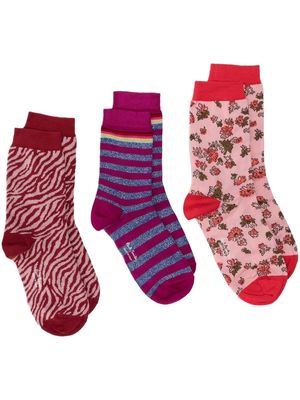 Paul Smith set-of-three printed socks - Pink
