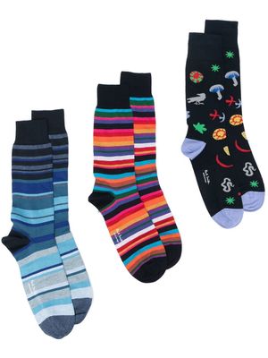 Paul Smith set-of-three socks - Blue