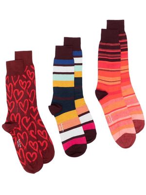 Paul Smith set-of-three socks - Red