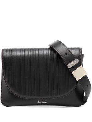 Paul Smith Shadow Stripe leather crossbody bag - Black
