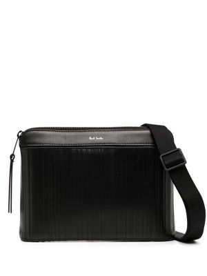 Paul Smith Shadow Stripe leather messenger bag - Black