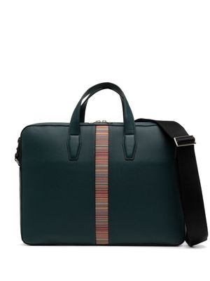 Paul Smith Signature Stripe leather briefcase - Green