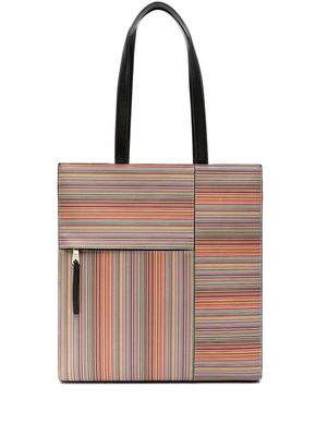 Paul Smith Signature Stripe leather tote bag - Red