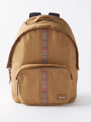 Paul Smith - Signature-stripe Recycled-nylon Blend Backpack - Mens - Beige
