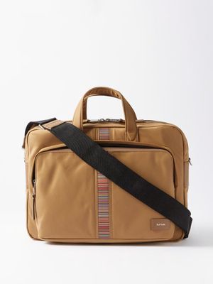Paul Smith - Signature-stripe Recycled-nylon Blend Briefcase - Mens - Beige