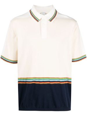Paul Smith Signature Stripe short-sleeve polo shirt - Neutrals