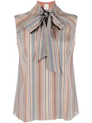 Paul Smith Signature Stripe silk blouse - Brown