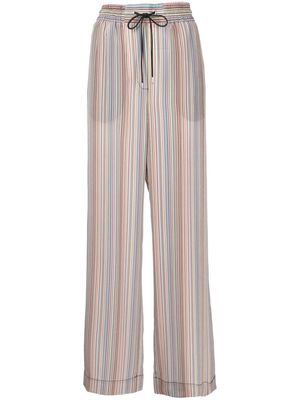 Paul Smith silk stripe-print trousers - Multicolour