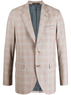 Paul Smith single-breasted check wool blazer - Green