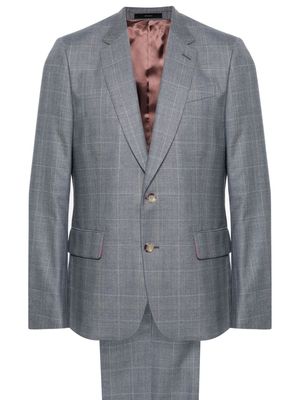 Paul Smith single-breasted check wool suit - Blue