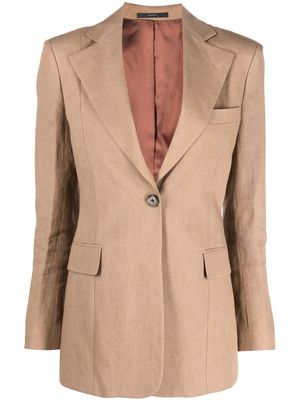 Paul Smith single-breasted fitted linen blazer - Brown