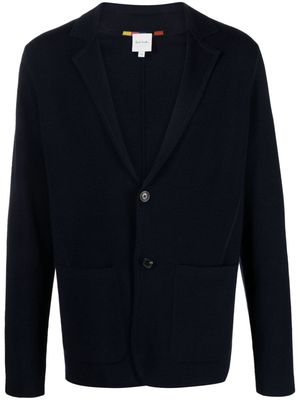 Paul Smith single-breasted merino-wool knitted jacket - Blue