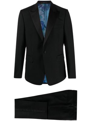 Paul Smith single-breasted wool blend suit - Black