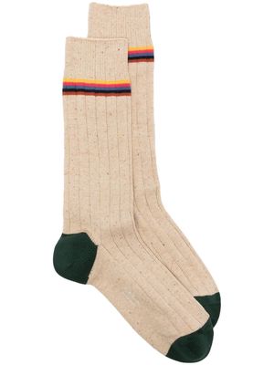 Paul Smith speckled stretch-cotton socks - Brown