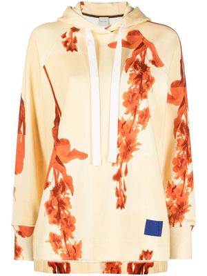 Paul Smith Stem Floral-print rib-trimmed hoodie - Yellow