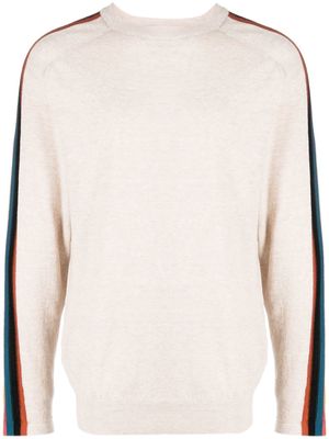 Paul Smith stipe detailing cotton sweatshirt - Neutrals