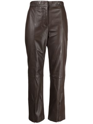 Paul Smith straight-leg leather trousers - Brown