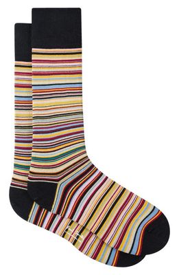 Paul Smith Stripe Cotton Blend Crew Socks in Multi