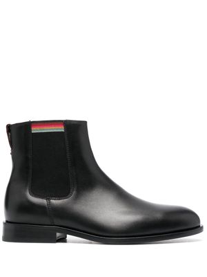 Paul Smith stripe-detail leather ankle-boots - Black