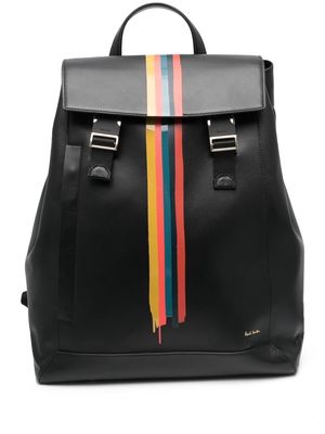 PAUL SMITH stripe-detail leather backpack - Black