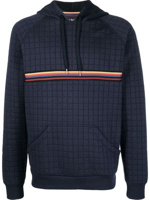 Paul Smith stripe-detail long-sleeve hoodie - Blue