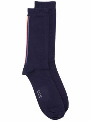 Paul Smith stripe-detail organic cotton socks - Blue