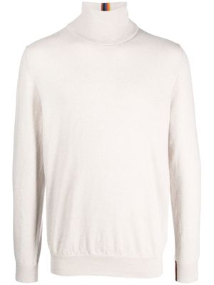 Paul Smith stripe-detail roll neck sweater - Neutrals