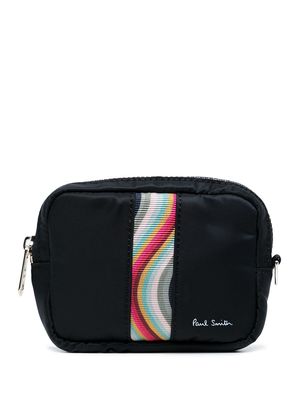 Paul Smith stripe-detail zip-up purse - Black