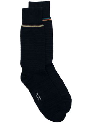 Paul Smith stripe-detailing cotton-blend socks - Blue