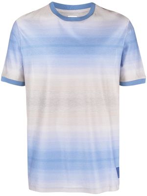 Paul Smith stripe-pattern cotton T-shirt - Blue