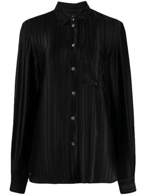 Paul Smith stripe-pattern long-sleeved shirt - Black