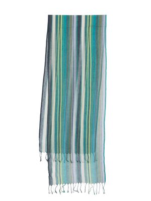 Paul Smith stripe-print cotton scarf - Green