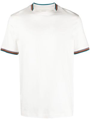 Paul Smith stripe-trim cotton T-shirt - White